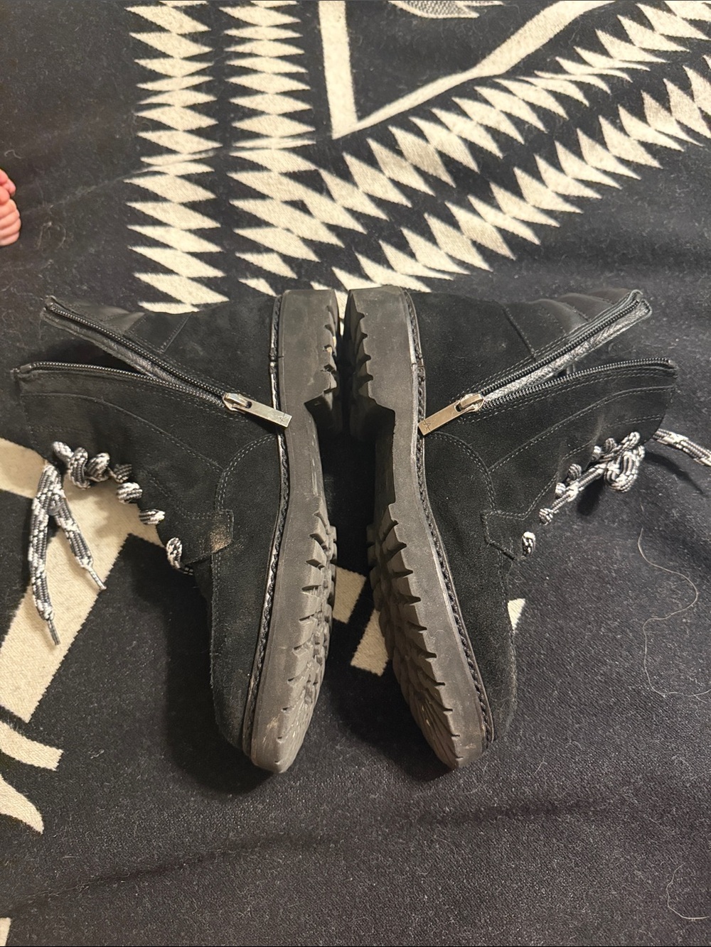 Winter Black Suede Lace-Up Boots - Picture 3 of 3